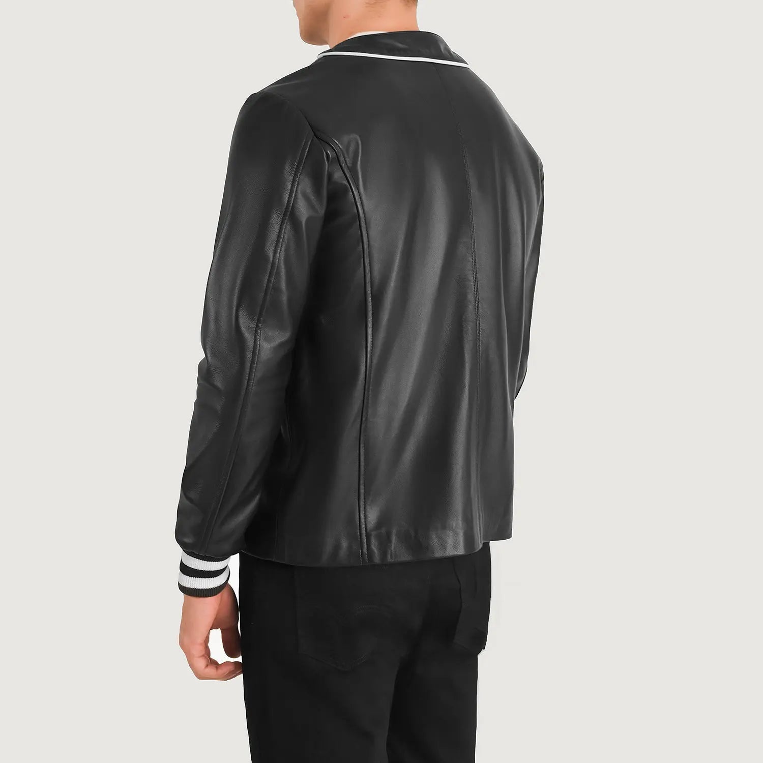 Black Leather Varsity Jacket Fashion Hipe