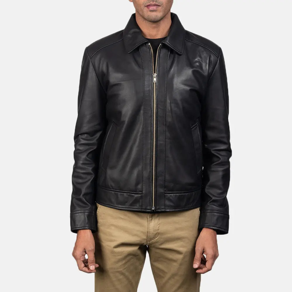 Ferno Black Leather Jacket Fashion Hipe