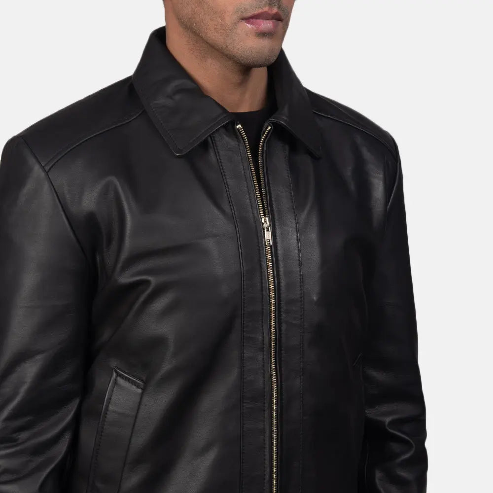 Ferno Black Leather Jacket Fashion Hipe