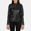 Lisa Black Leather Biker Jacket Fashion Hipe