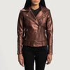 Maroon Leather Biker Jacket Fashion Hipe