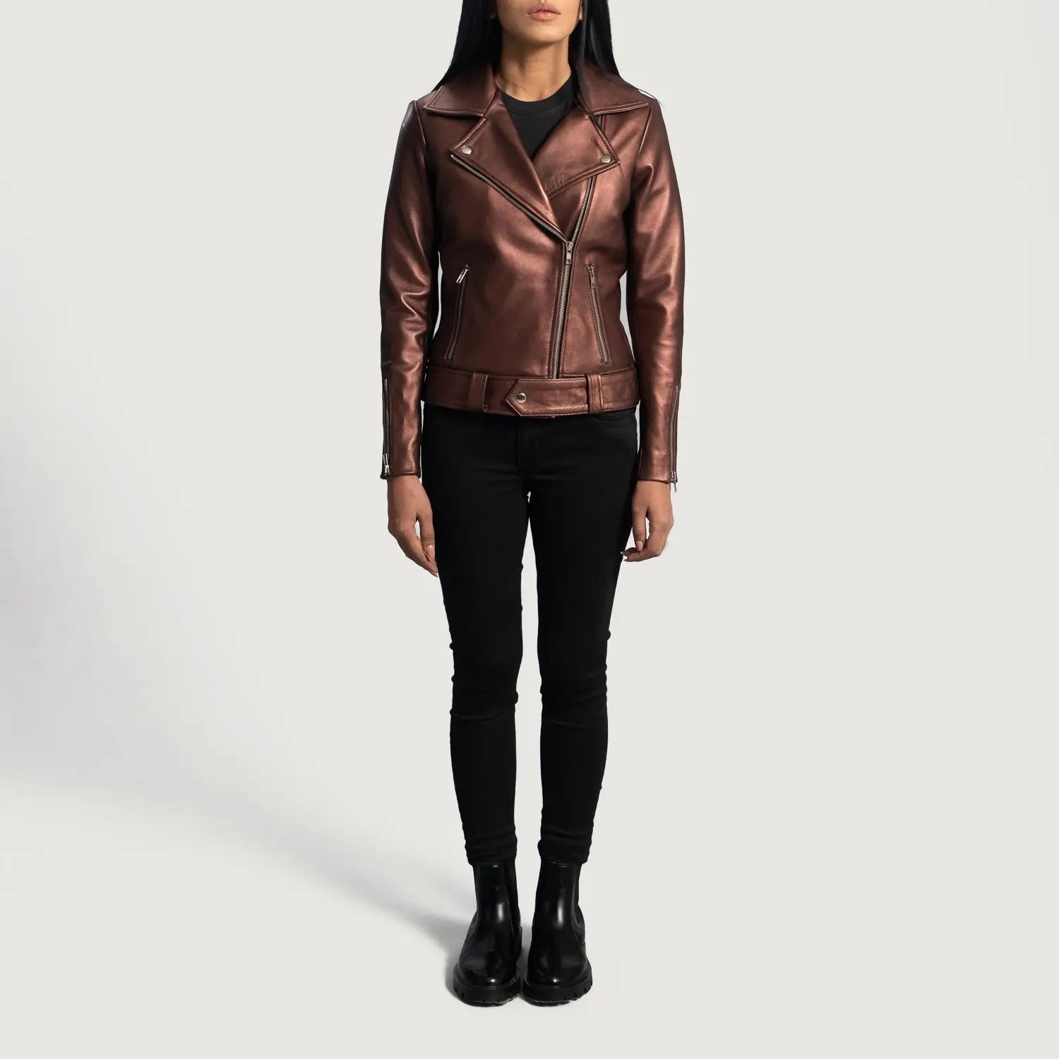 Maroon Leather Biker Jacket Fashion Hipe