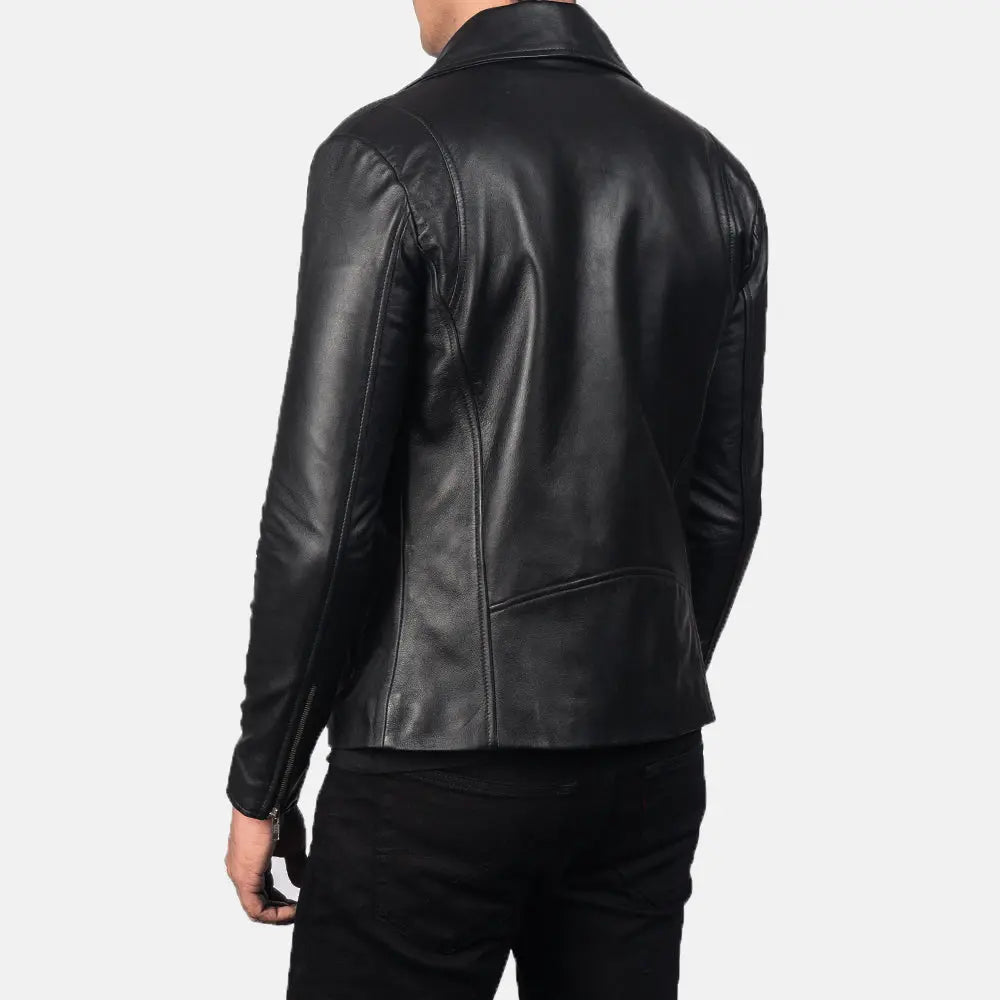 Mono Black Leather Biker Jacket Fashion Hipe