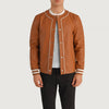 WBrown Leather Varsity Jacket Fashion Hipe