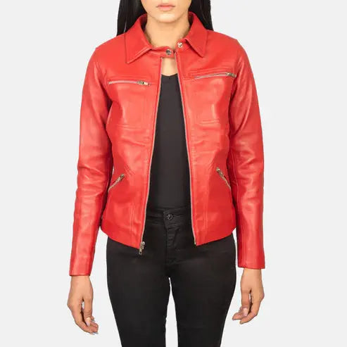 Women Tomoto leather jacket Fashion Hipe